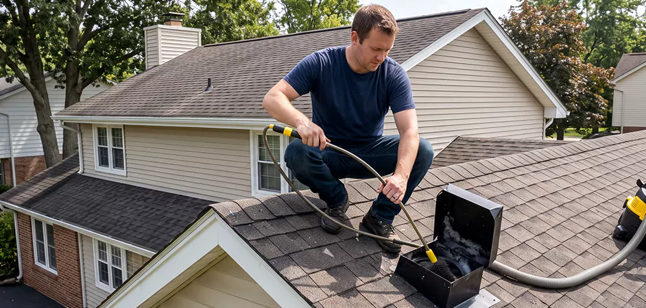 Multi-Story Roof Dryer Vent Cleaning in Tyler